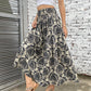 Printed Elastic Waist Maxi Skirt