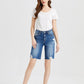 Super High Rise Denim Bermuda Shorts - BAYEAS