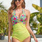 Ruched Wide Strap One-Piece Swimwear