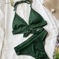 Tied Halter Neck Bikini Set