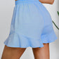 Drawstring Ruffle Hem Shorts