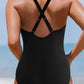 Twisted Crisscross V-Neck One-Piece Swimwear