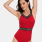 V-Neck One-Piece Swimwear