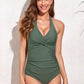 Ruched Wide Strap One-Piece Swimwear