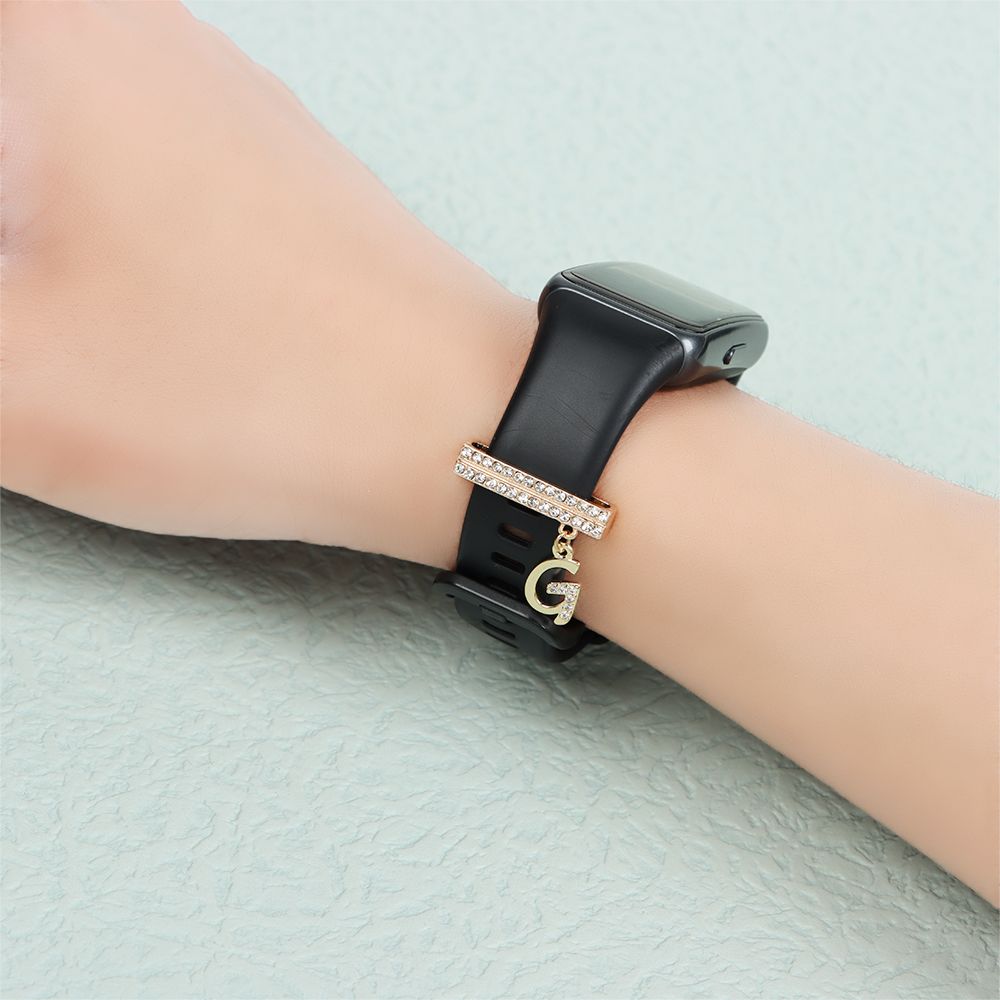 Sparkle Letter Watch Band Charm