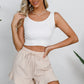 Drawstring Ruffle Hem Shorts