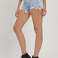 RISEN High Rise Rhinestone Strap Embellished Denim Shorts