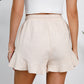 Drawstring Ruffle Hem Shorts