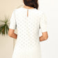 Eyelet Round Neck Short Sleeve T-Shirt