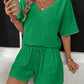 V-Neck Half Sleeve Top and Shorts Set