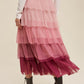 Elastic Waist Layered Tulle Midi Skirt