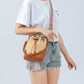 Straw Braided Adjustable Strap Bucket Bag