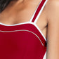 Contrast Trim Wide Strap One-Piece Swimwear