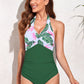 Ruched Wide Strap One-Piece Swimwear