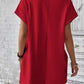 Pocketed Round Neck Short Sleeve Dress