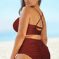 Halter Neck Crisscross Ruched Two-Piece Swimsuit