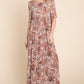 Printed Shirred Maxi Dress