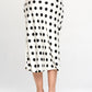 RENEE C Polka Dot Satin Midi Skirt