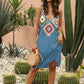 Geometric V-Neck Spaghetti Strap Cover Up Dress