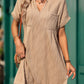 Pocketed Notched Short Sleeve Dress