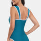 Contrast Trim Wide Strap One-Piece Swimwear