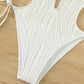 Textured Cutout Tied One-Piece Swimwear