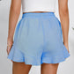 Drawstring Ruffle Hem Shorts