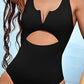 Cutout Notched Wide Strap One-Piece Swimwear