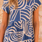 Tiered Printed Round Neck Short Sleeve Dress