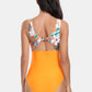 Cutout Printed Round Neck One-Piece Swimwear