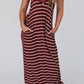 Pocketed Striped Scoop Neck Maxi Cami Dress