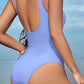 Cutout Notched Wide Strap One-Piece Swimwear