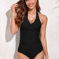 Ruched Wide Strap One-Piece Swimwear