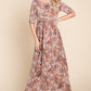 Printed Shirred Maxi Dress