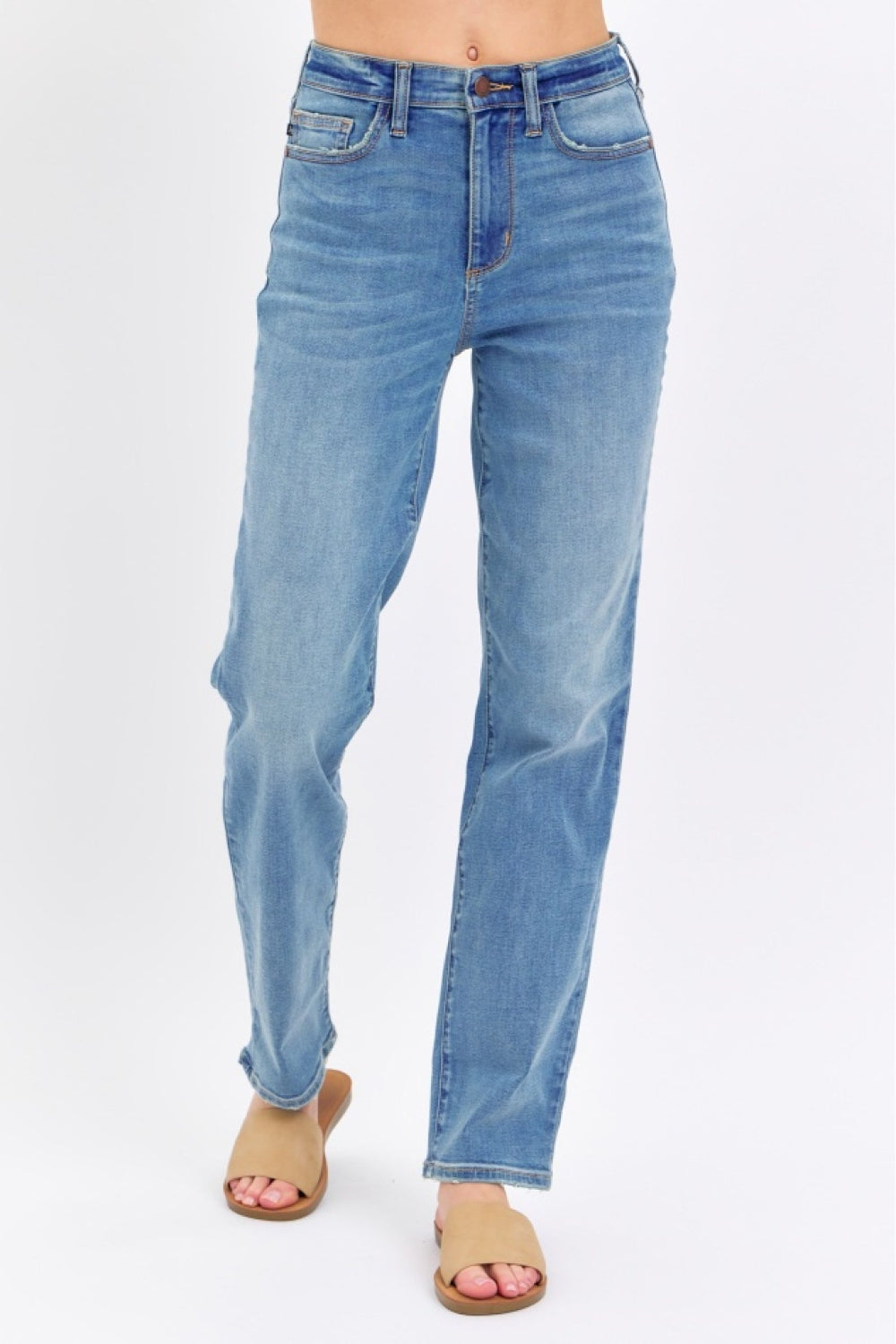 Waist Straight Jeans