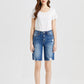 Super High Rise Denim Bermuda Shorts - BAYEAS