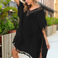 Tassel Cutout Half Sleeve Cover-Up