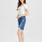 Super High Rise Denim Bermuda Shorts - BAYEAS