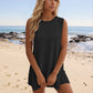 Slit Round Neck Top and Shorts Set