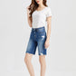 Super High Rise Denim Bermuda Shorts - BAYEAS