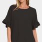 V-Neck Flutter Sleeve Top