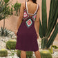 Geometric V-Neck Spaghetti Strap Cover Up Dress