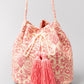 Drawstring Tassel Geometric Shoulder Bag