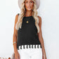 Cutout Tassel Round Neck Tank