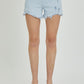 High Rise Distressed Detail Denim Shorts