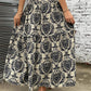 Printed Elastic Waist Maxi Skirt