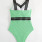 V-Neck One-Piece Swimwear