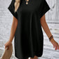 Pocketed Round Neck Short Sleeve Dress