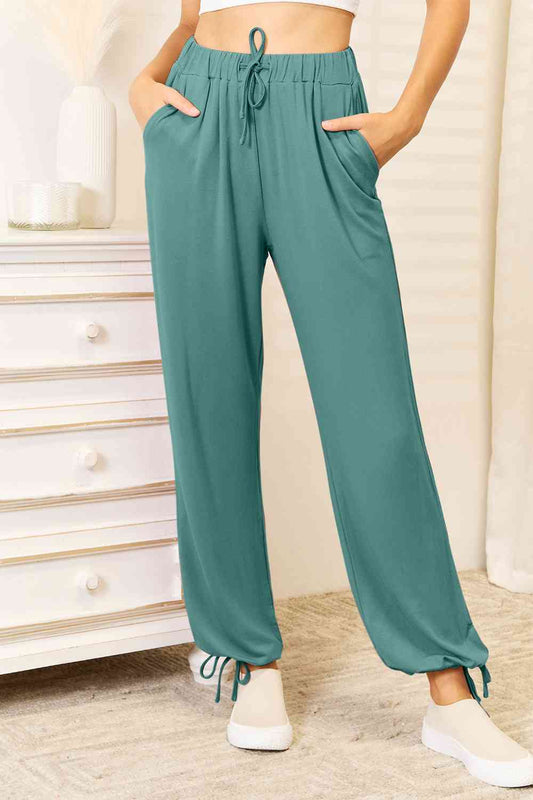 Drawstring Waist Pants with Pockets