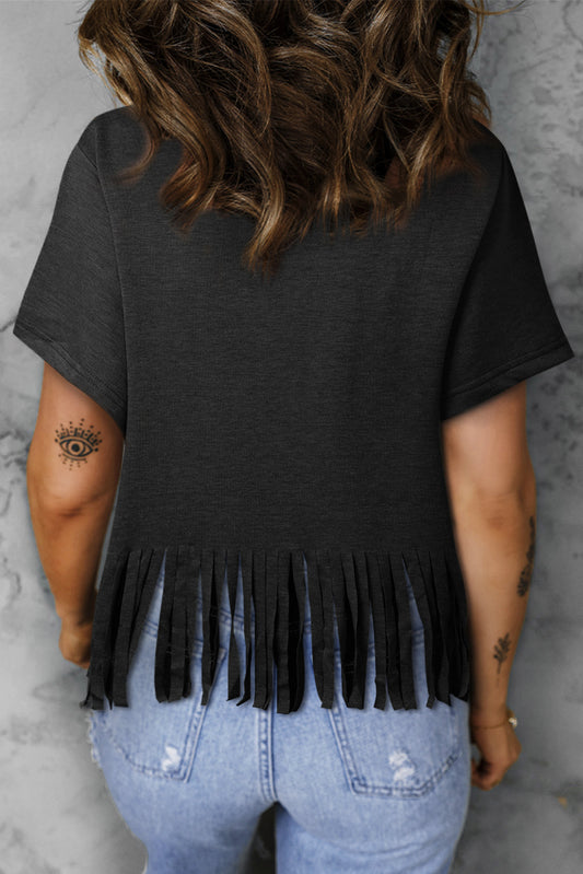 Nashville Tennessee USA Music City Graphic Fringe Hem T